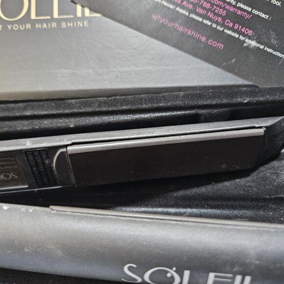 Soleil Professional Solid Ceramic Flat Iron Magnetized Plates ~ Black - Picture 3 of 3